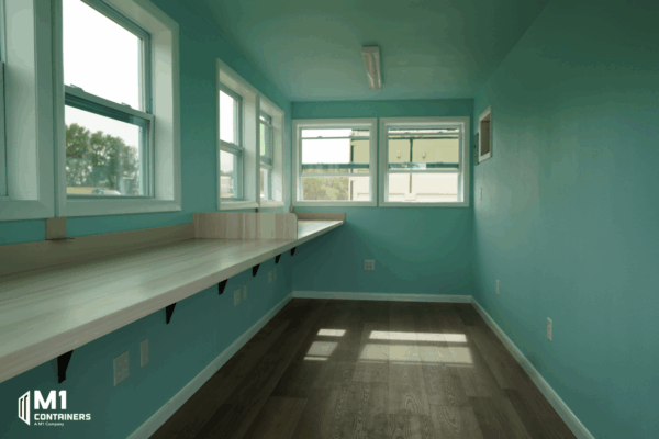 8’ x 20’ x 8’6” Custom Office with Counter ISO Container - Image 2